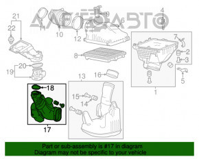 Conductă de aer către rezonatorul Honda Accord 13-17 3.5