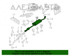 Fasciculul de evacuare intermediar pentru Toyota Highlander 08-13