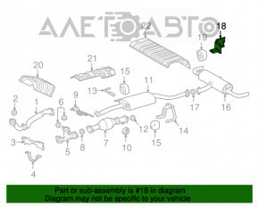 Кронштейн глушителя задний левый Lexus RX350 16-22