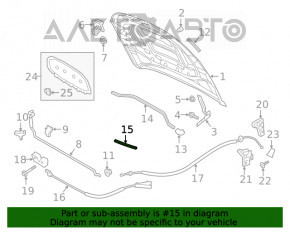 Garnitura capotei stânga VW Jetta 19- pe grila radiatorului nouă OEM originală