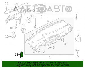 Capacul panoului frontal lateral dreapta VW Jetta 19- negru