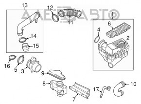 Conductă de aer către filtrul de aer VW CC 08-17, nou, original OEM