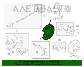 Кожух тормозного диска задний левый VW Passat b7 12-15 USA