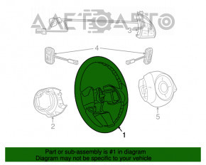 Volan gol Fiat 500 12-19 din piele, negru, uzuri, zgârieturi