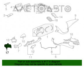 Grila de aerisire din față a panoului de bord pentru șoferul Chevrolet Malibu 16- negru