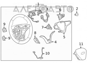 Butonul de control de sub volanul stâng al Chevrolet Bolt 17-21