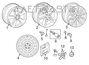 Capac bolt roata Audi Q3 8U 15-18 negru nou original