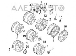 Заглушка колпачок колесного болта Audi Q3 8U 15-18 серая OEM