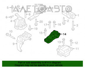 Кронштейн подушки двигателя левый Audi Q3 8U 15-18