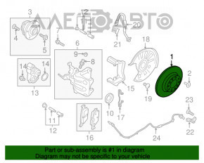 Placă de frână spate stânga Audi Q3 8U 15-18 12/285mm