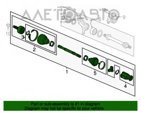 Ax cu semicurba dreapta fata Honda Accord 13-17 3.5 cu arbore intermediar