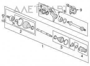 Ax cu semicurba dreapta fata Honda Accord 13-17 3.5 cu arbore intermediar