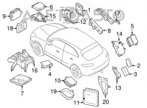 Unitate de control pentru detectarea remorcii Porsche Macan 15-