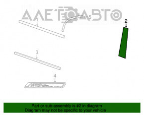 Panoul lateral dreapta față a ușii Dodge Grand Caravan 11-20