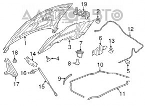 Отбойник капота Jeep Grand Cherokee WK2 11-21 новый OEM оригинал