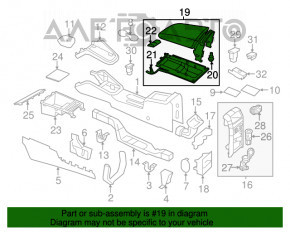 Consola centrală cu cotieră și suporturi pentru pahare pentru VW Jetta 11-18 SUA bej