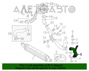 Патрубок интеркулера левый второй Audi Q3 8U 15-18 CCTA OEM