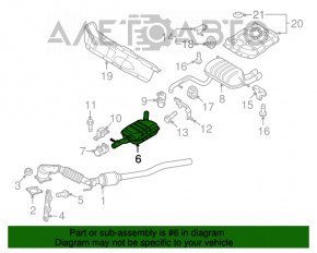 Резонатор выхлопной системы Audi Q3 8U 15-18 AWD