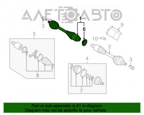 Articulația de transmisie a roții din față dreapta Audi Q3 8U 15-18 AWD are un manșon exterior crăpat.