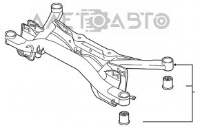 Подрамник задний Audi Q3 8U 15-18 AWD