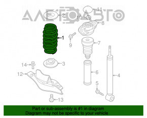 Arc spate dreapta Audi Q3 8U 15-18, rigiditate 2 gri, 1 verde.