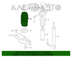 Arc spate dreapta Audi Q3 8U 15-18, rigiditate 2 gri, 2 verzi