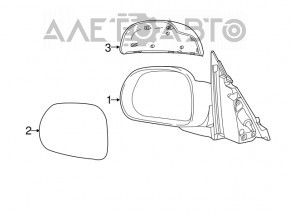 Зеркало боковое левое Fiat 500L 14- 5 пинов, хром