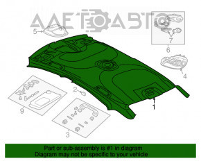 Acoperirea tavanului Dodge Dart 13-16 gri pentru trapa