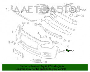 Suportul pentru bara de protecție față a aripii drepte Infiniti Q50 14- original nou