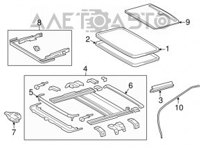 Geam asamblat Lexus ES300h ES350 13-18, perdea gri, pentru curățare chimică.