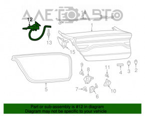 Buclele capacului portbagajului dreapta Dodge Dart 13-16