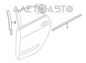 Молдинг дверь-стекло центральный задний левый Dodge Dart 13-16