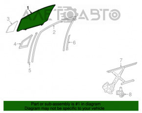 Geamul ușii din față dreapta a Toyota Prius 50 16-