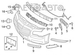 Bara față goală Chrysler 300 12-14 pre-restyling fără senzori de parcare