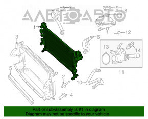 Radiatorul de răcire a apei pentru Jeep Renegade 15- 2.4 fără răcire suplimentară, zdrobit