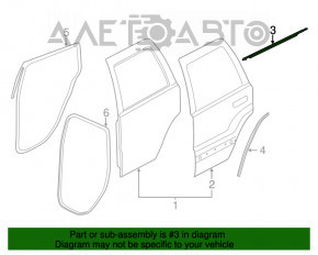 Moldură ușă-sticlă spate centrală stânga Jeep Grand Cherokee WK2 11-21 crom