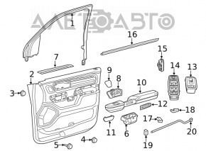 Controlul geamului electric din față, stânga, pentru Dodge Charger 15-20 restul