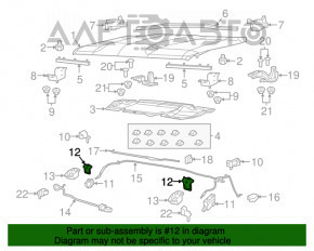 Mecanismul de blocare a capotei dreapta pentru Jeep Renegade 15- cu suport