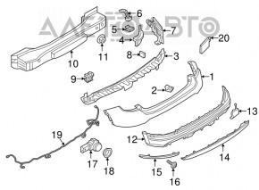 Montajul barei spate pentru Fiat 500X 16- sub BSM