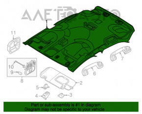 Acoperirea tavanului pentru Fiat 500X 16- gri, ruptă