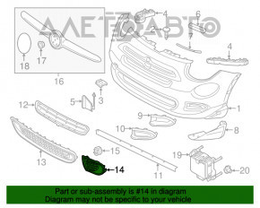 Grila bara fata stanga Fiat 500X 16-18 pre-restilizare