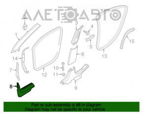 Capac prag dreapta fata Fiat 500X 16-18, neagra, fara dop, uzata