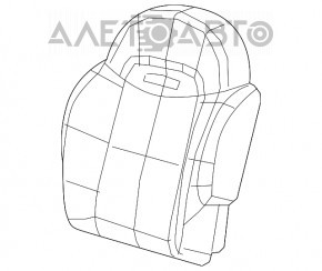 Scaun de pasager Fiat 500X 16-18 fără airbag, material textil negru-cenușiu