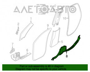 Capacul pragului din spate dreapta pentru Jeep Compass 17- negru.