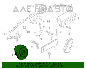 Airbagul de siguranță în volanul șoferului pentru Fiat 500X 16-18, negru