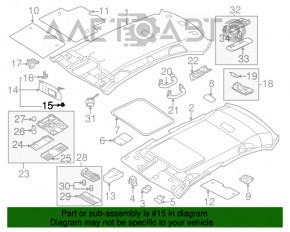 Заглушка козырька левая VW Jetta 11-18 USA серая