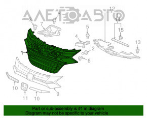 Решетка радиатора grill в сборе Honda HR-V 16-18