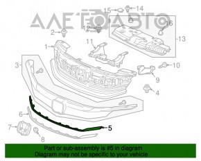 Grila radiatorului superioara Honda Accord 16-17 crom nou OEM original