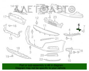 Suportul de montare a bara din față a aripii drepte Honda Accord 18-22, nou, original OEM.