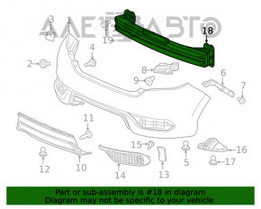 Amplificatorul de bara spate pentru Honda Civic X FC 16-21 4d ruginit.